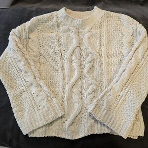 H&M Ivory Cable Knit Sweater
